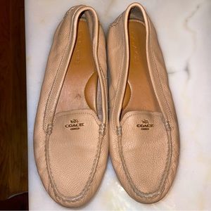 COACH size 10 cream color leather loafers